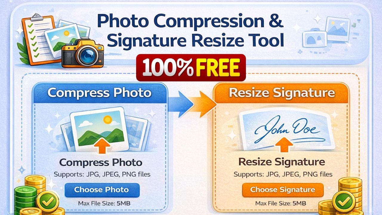 Photo Compression & Signature Resize Tool